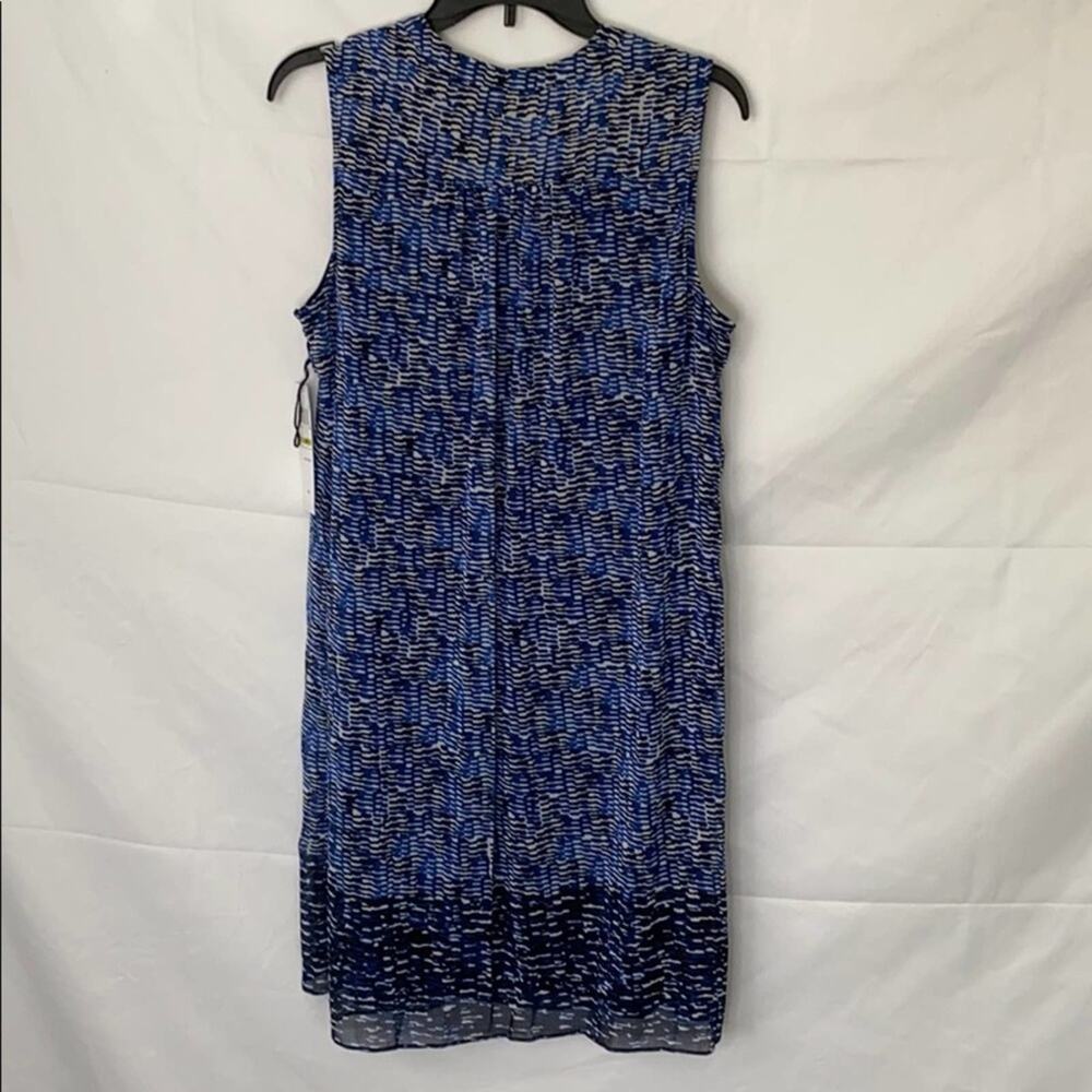 London Times Petite Blue & White Sleeveless Dress - Picture 2 of 10
